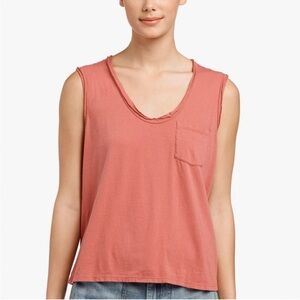 James Perse Vintage Pocket Tank in Garnet, large